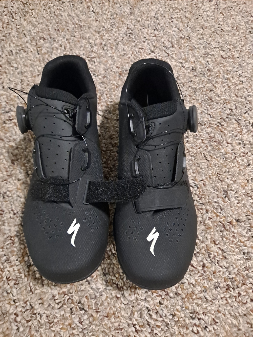 Specialized Kids Black Cycling Shoes with Boa and Velcro